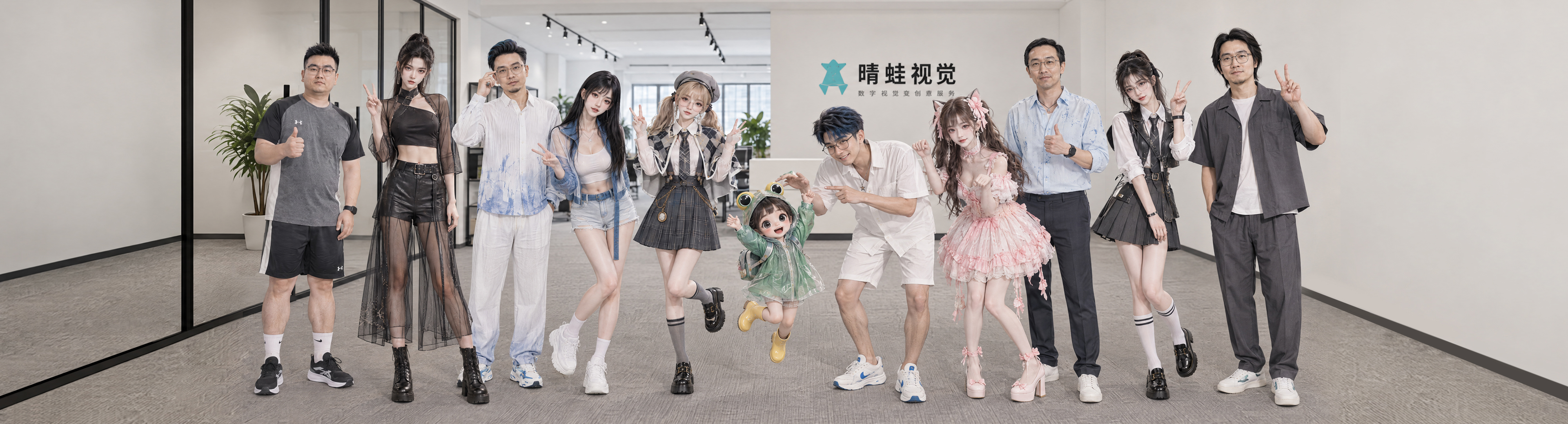 关于我们主视觉 02：晴蛙视觉团队合影（一）